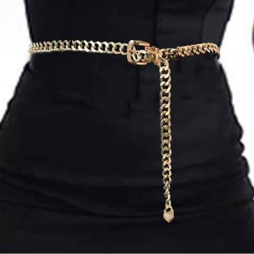 Gold Colored Chain Belt  - Picture 2 of 7